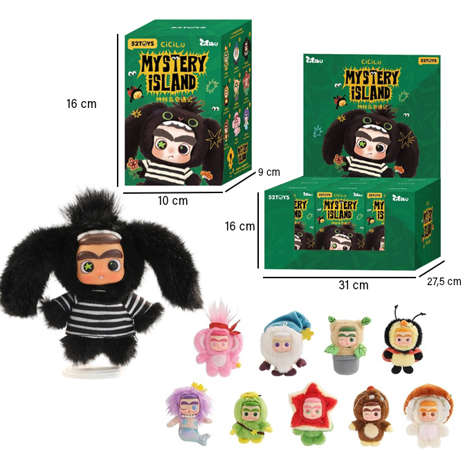 (Mis 0) CICILU Mystery Island Series Peluche Portachiavi 12cm c/Bagclip In Blind Box (xcm) In espo da 6pz 10ass…x9..x108